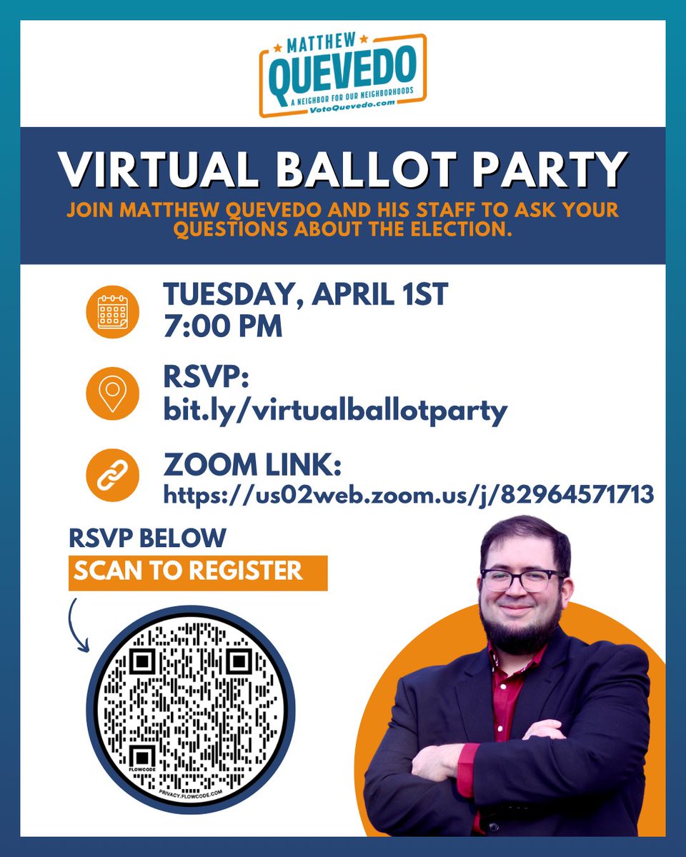 Have you filed out your ballot yet? With less than two weeks left until Election Day, join my staff and I for a Ballot Party this Tuesday, April 1st at 7pm. RSVP by scanning the QR code or visiting the link in my bio!