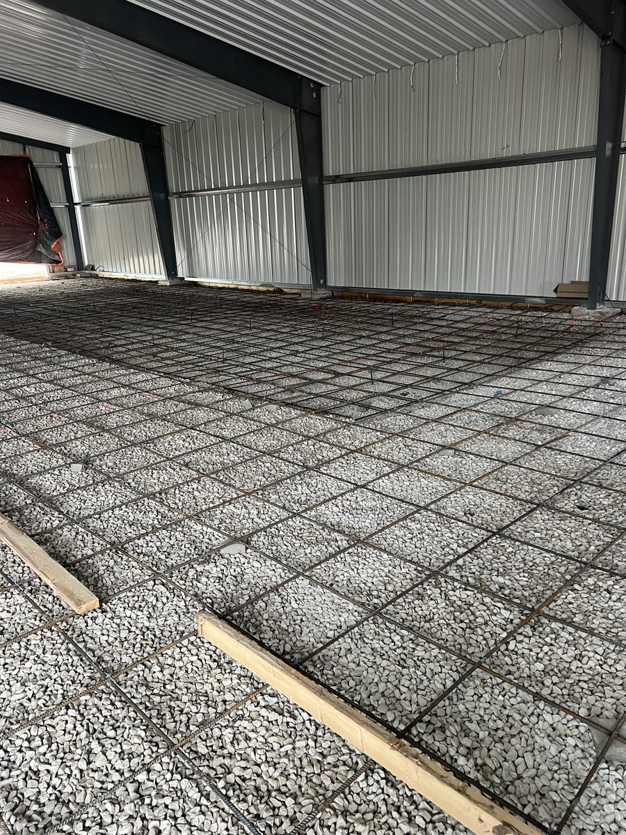 Back at it today. 1/2 the floor poured. Square dance ready by the weekend!