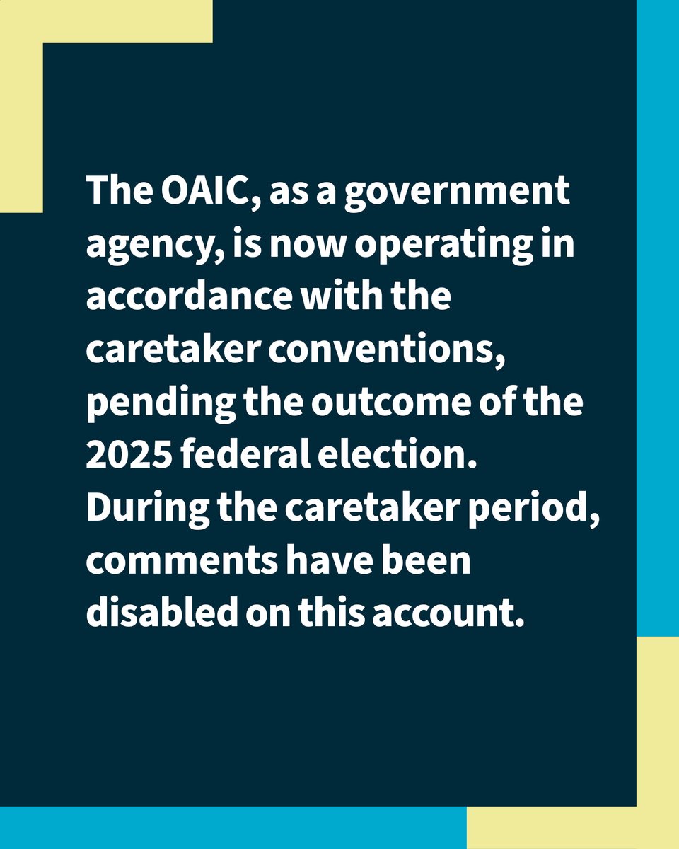 The OAIC, as a government agency, is now operating in accordance with the caretaker conventions.

Read more: pmc.gov.au/resources/guid…