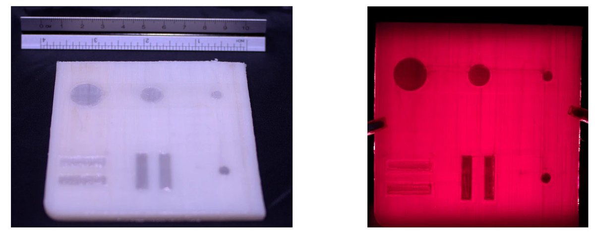 FangQ's tweet image. 📢📢📢New paper alert
came out last week on #ScientificReports
nature.com/articles/s4159…
You can direct 3D print optical phantoms of complex shapes with tissue-like absorption and scattering using only off-the-shelf printers and PLA filaments.
here are some phantom samples