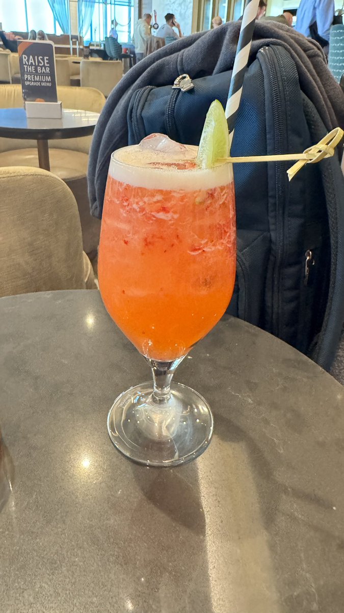 branflakela's tweet photo. @Delta huge shoutout to Lisa at the bar in #MSP at gate G17 lounge. I asked for. Strawberry margarita in honor of my late grandmother. Even though that wasn’t standard she took strawberries from her own snack to make it.  Thank you https://t.co/DPzSjAFxyY
