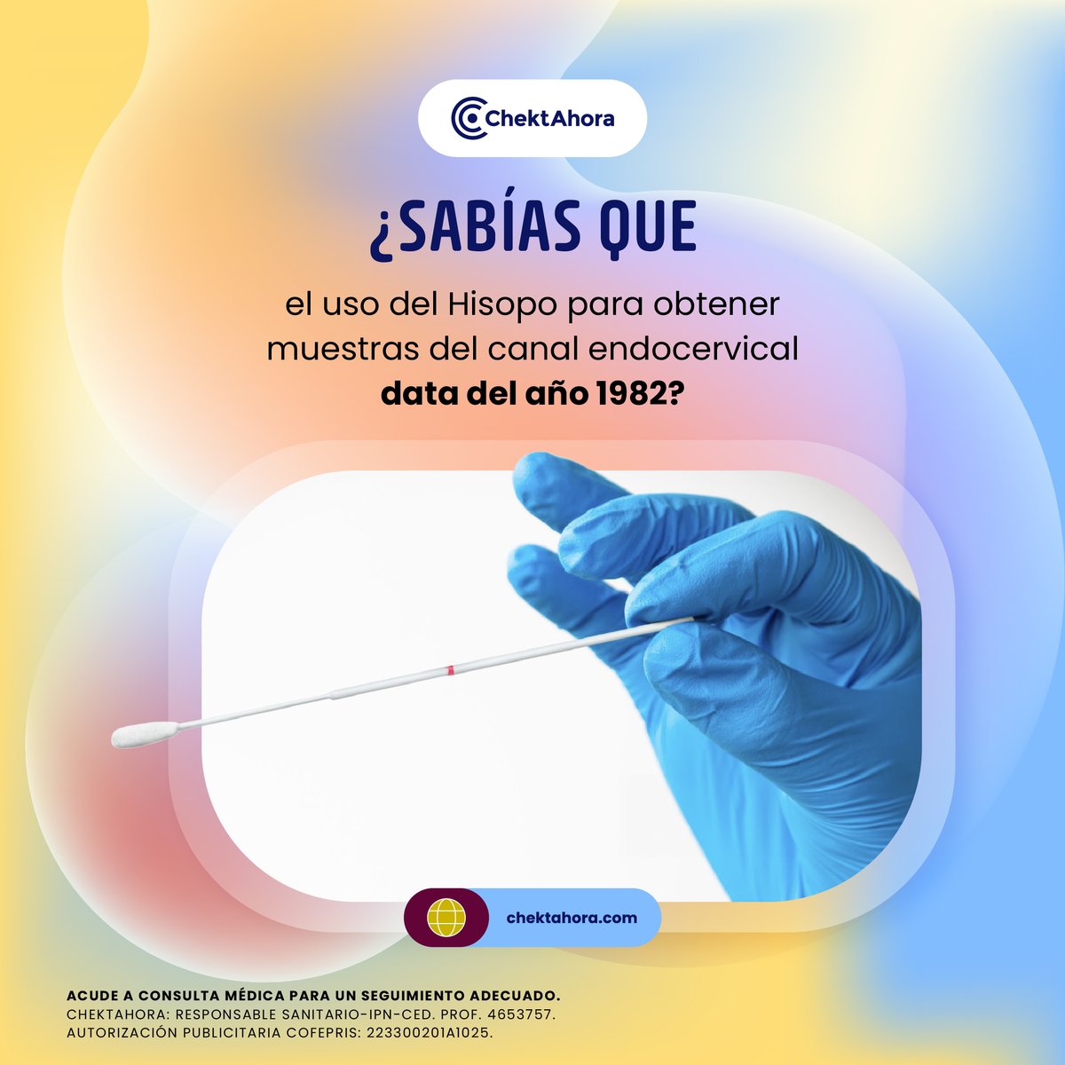 📜 La historia de la medicina está llena de avances que revolucionan la forma en que cuidamos la salud. Desde 1982, el uso del hisopo en la toma de muestras ha permitido a los médicos detectar enfermedades de forma más precisa y oportuna. 
 
#ChektAhora #Prevención #Laboratorio