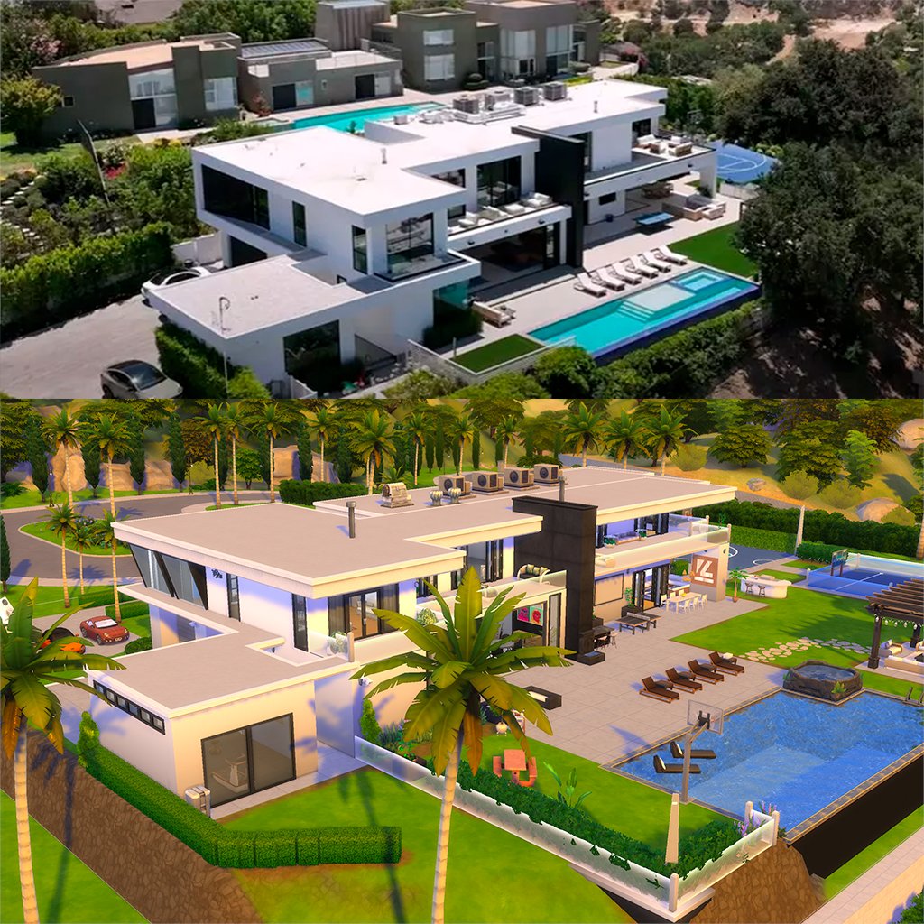 kiffa_stephens's tweet photo. After 3 years of work, I finally finished my recreation of #DavidDobrik's mansion in The Sims 4.
The most luxurious house I've ever made, ready for your Sims to live like stars. 🌴🎥🏡

📥 Download it in the gallery with my EA ID: keiffer135
#TheSims4 #SimsGallery #SimsBuild https://t.co/78mVQGiSdT
