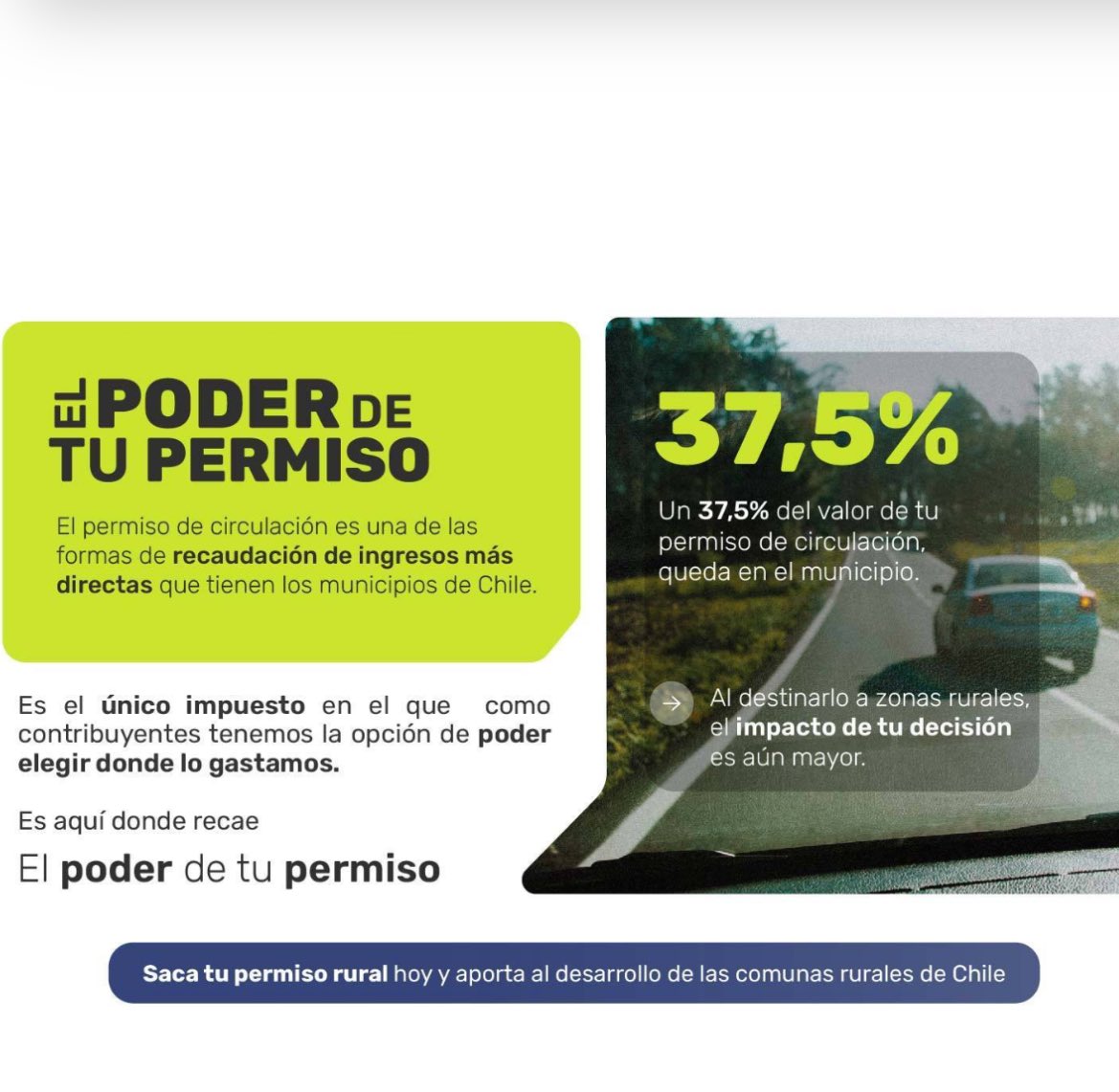 no_tan_obvia's tweet image. No tenía la menor idea de esta iniciativa, es el único impuesto que podemos elegir donde lo gastamos. Yo me aburrí de hacerlo en mi ciudad natal. El cambio se hace en menos de una hora. #permisodecirculacion sacatupermisorural.cl