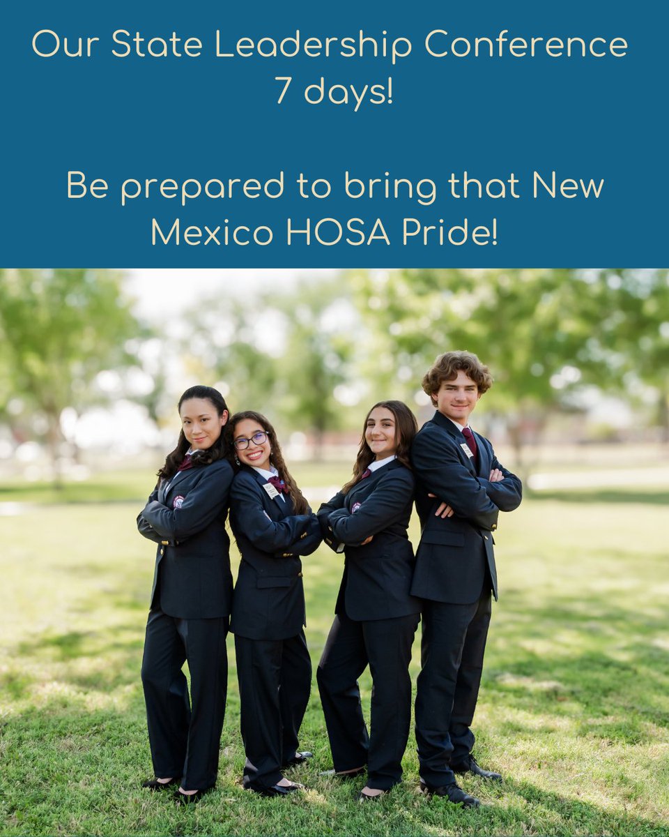 Who's excited for this years State Leadership Conference? I know the State Executive Council is!  #IamNMCTSO #NMHOSA #HOSAFHP #NMCTLP #CTSO #CTE #CAMPHOSA25