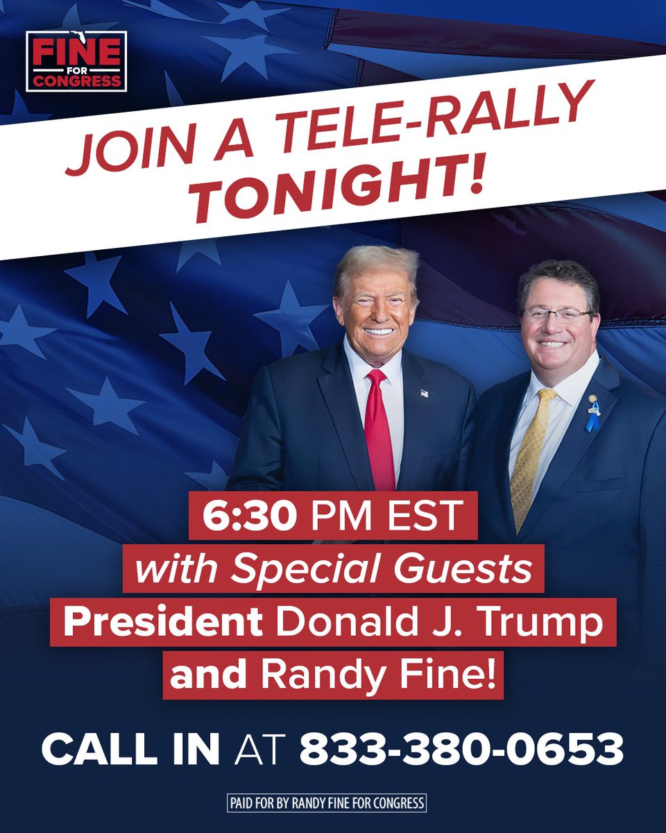 VoteRandyFine's tweet photo. In 30 minutes! https://t.co/iQ6QkTOTYs