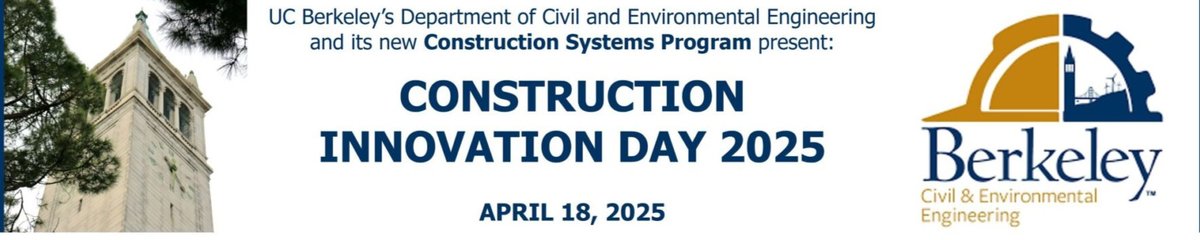 CEE Berkeley (@berkeleycee) on Twitter photo We are delighted to invite you to our Construction Innovation Day on April 18 on the Clark Kerr Campus. P2SL will host this event with the department and the Construction Systems faculty, including Professor Iris Tommelein. Learn more here: bit.ly/3QRtccn. <a href="/Cal_Engineer/">Berkeley Engineering</a> We are delighted to invite you to our Construction Innovation Day on April 18 on the Clark Kerr Campus. P2SL will host this event with the department and the Construction Systems faculty, including Professor Iris Tommelein. Learn more here: bit.ly/3QRtccn. <a href="/Cal_Engineer/">Berkeley Engineering</a>