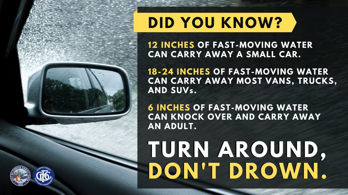 According to the National Weather Service, widespread light to moderate rain will continue tonight before tapering off overnight. Additional showers and storms will develop again tomorrow morning into the afternoon. Remember, never drive down a flooded road. #TurnAroundDontDrown