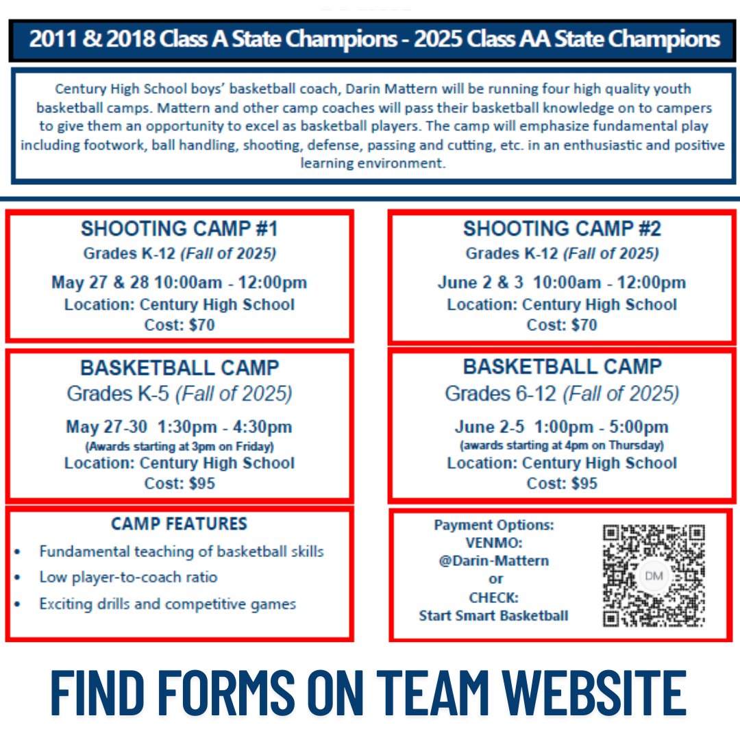 🏀Smart Start Basketball Camp Registration is NOW OPEN! 🏀 Find more info and registration forms on our website.
🔗 …turypatriotsboysbasketball.weebly.com/camps.html

#StartSmart