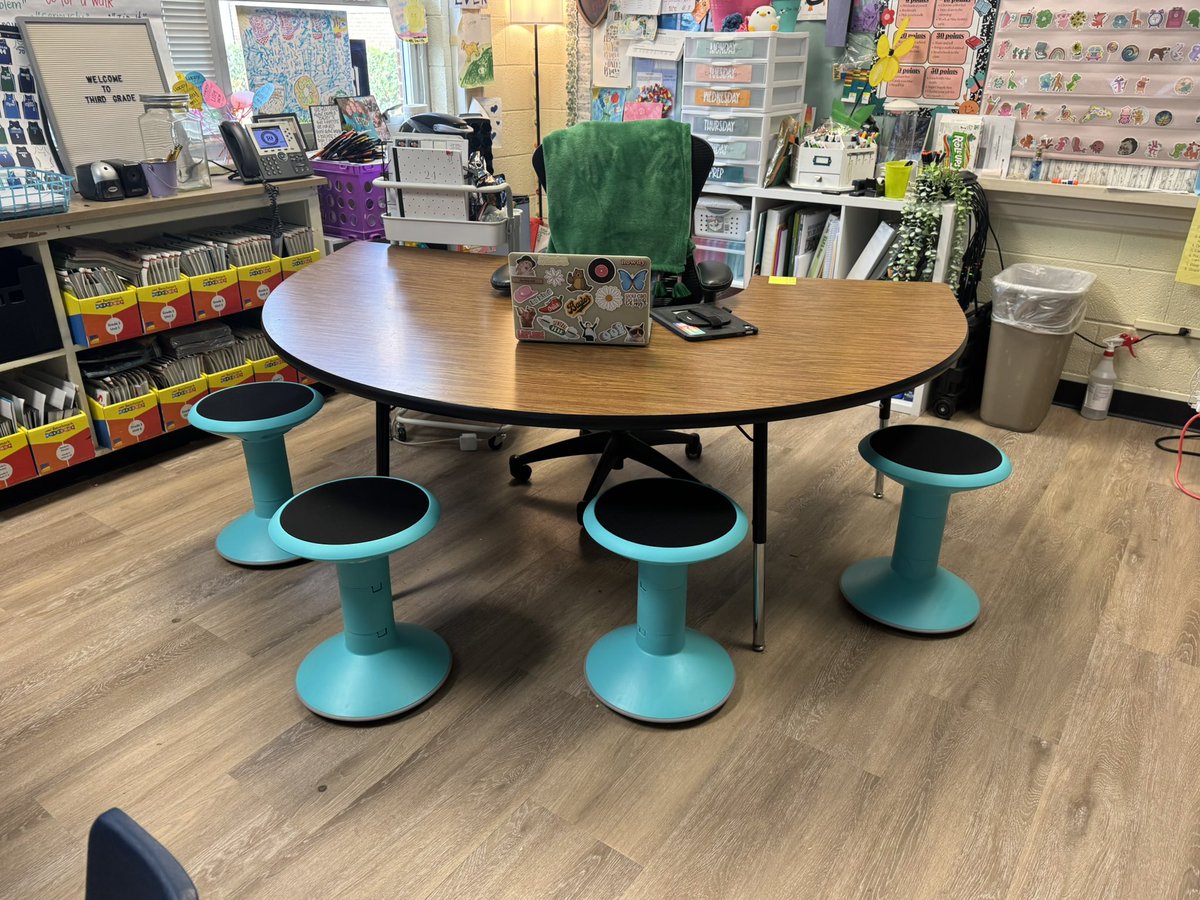 Thank you <a href="/RHeightsElem/">Richardson Heights Elementary</a> PTA for our new stools! My kiddos are pumped to be able to learn and wobble at the same time!💙