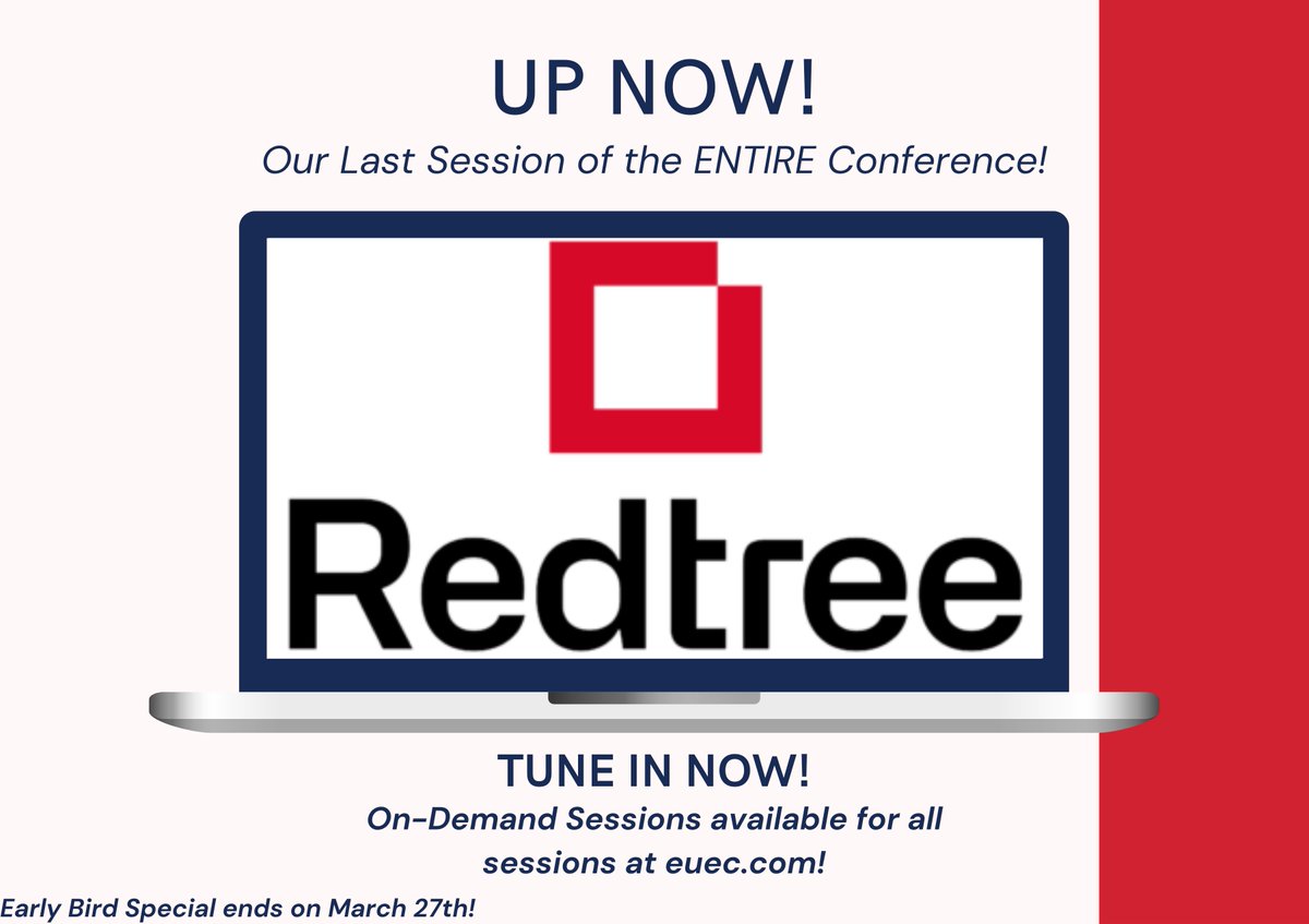 ⚡️ The final session of #EUEC2025 goes LIVE at 4:00 PM PST!
📢 Mark Aldrich (Redtree) presents:
Powering Data Centers: Strategies for a Sustainable &amp; Reliable Future
🎥 On-demand access for all sessions: web.cvent.com/event/f7fe3143…
⏳ Early Bird ends March 27th — don’t miss out!