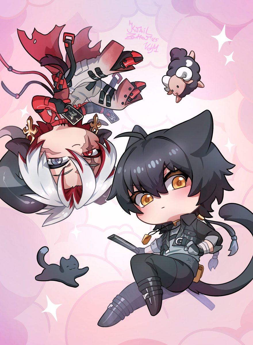 Dreamy kitten and ram🐈‍⬛🐏

#scarover