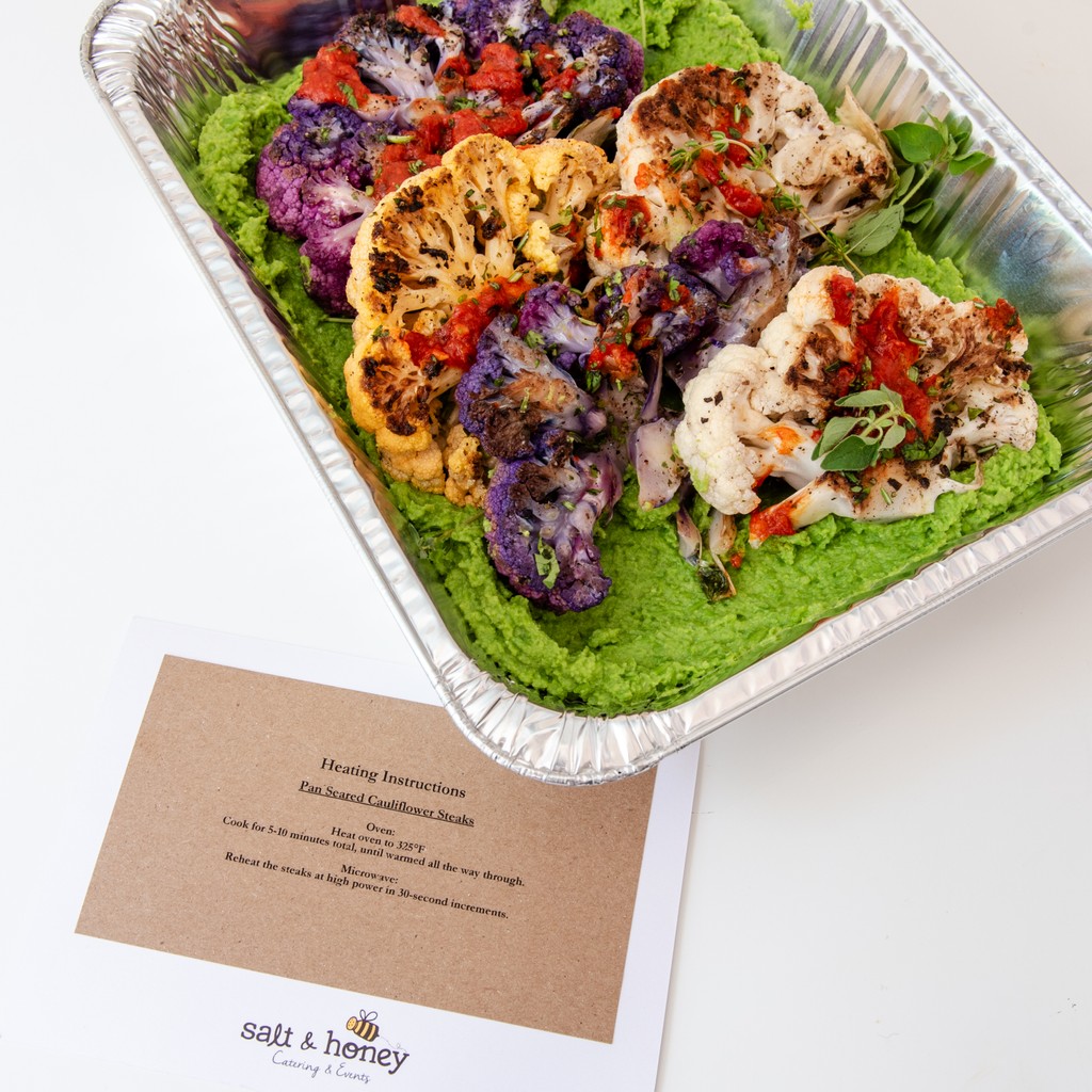 🌿🥦 Thick-cut, perfectly seasoned, and grilled to perfection, these beauties are not just a side dish—Cauliflower Steaks are the star of the show! Let’s chat about catering options that turn every meal into a memorable feast! 

#catering #dinnercatering #vegetarian