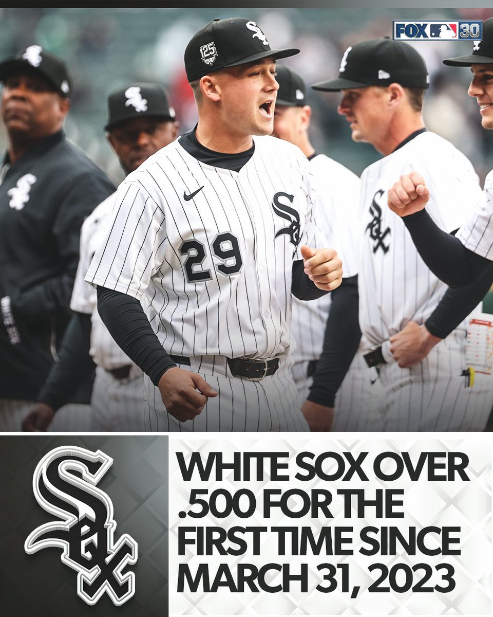 MLBONFOX's tweet image. The White Sox are over .500 for the first time since their win on Opening Day in 2023!
