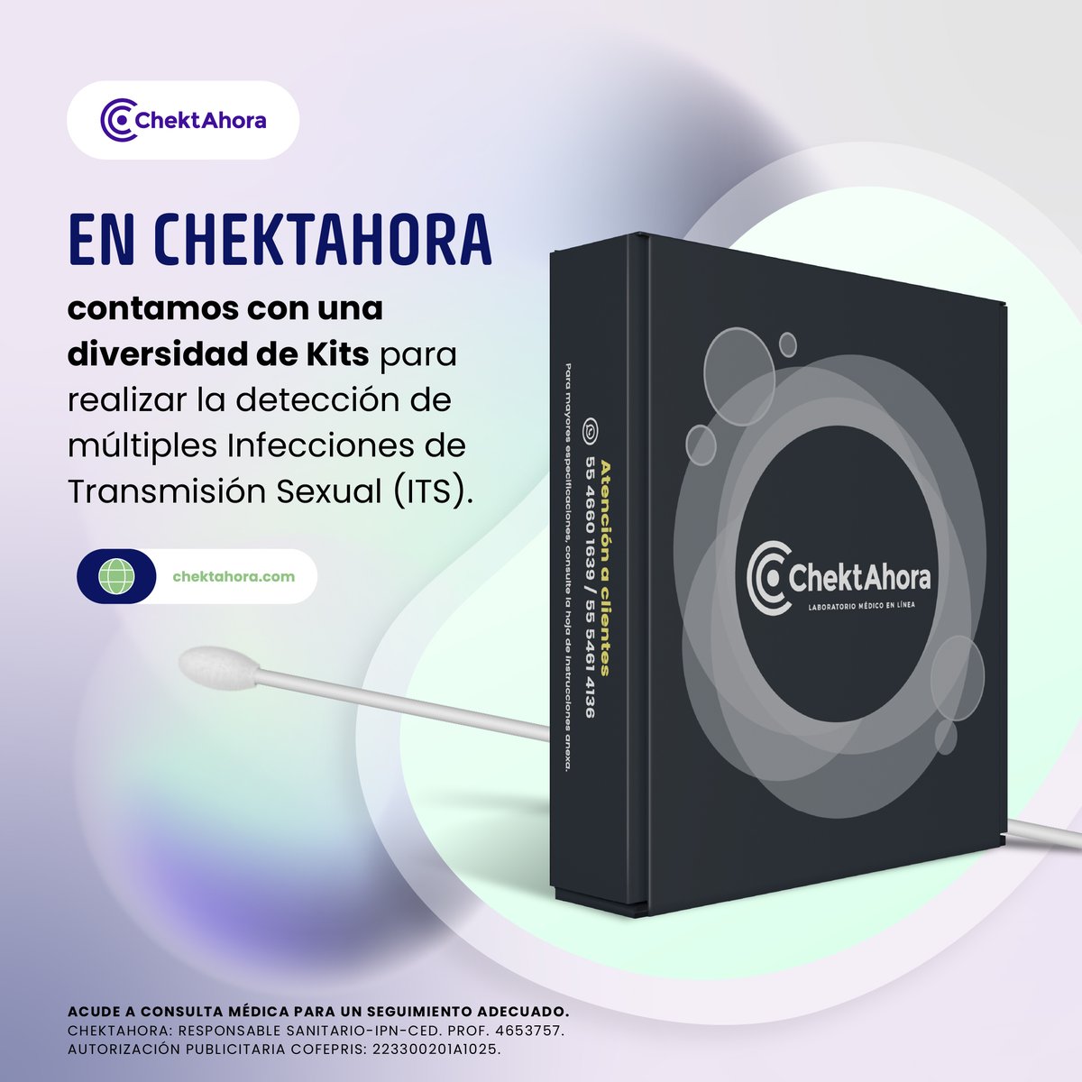 🟣 En ChektAhora te ofrecemos una línea completa de Kits para detectar Infecciones de Transmisión Sexual y Virus Respiratorios, permitiéndole tomar el control de tu salud. 🧪🤩
 
#ChektAhora #Prevención #EquipodeTrabajo #Laboratorio #Calidad #Exito #Relaciones