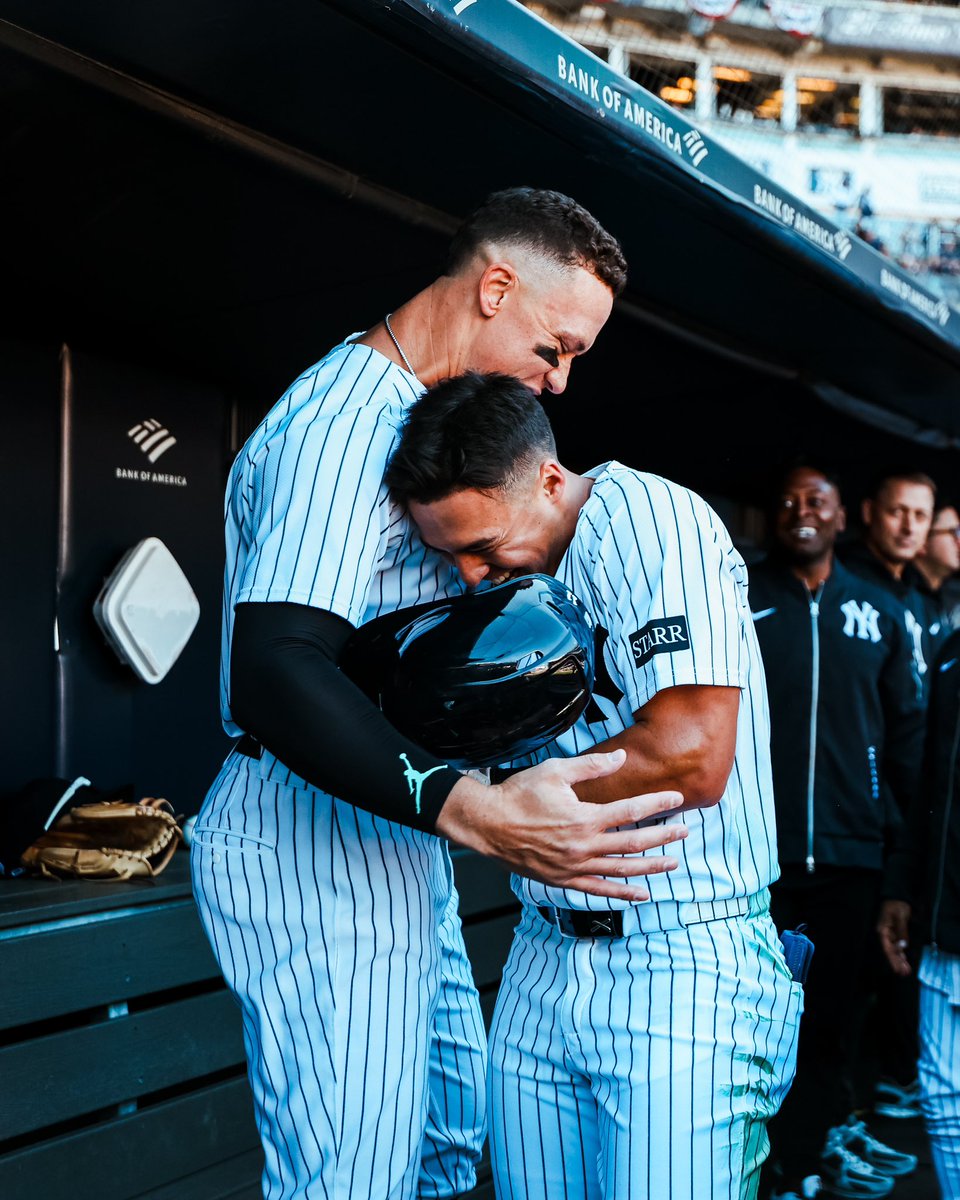That first dub feeling. 

<a href="/TheJudge44/">Aaron Judge</a> 🤝 <a href="/Volpe_Anthony/">Anthony Volpe</a>