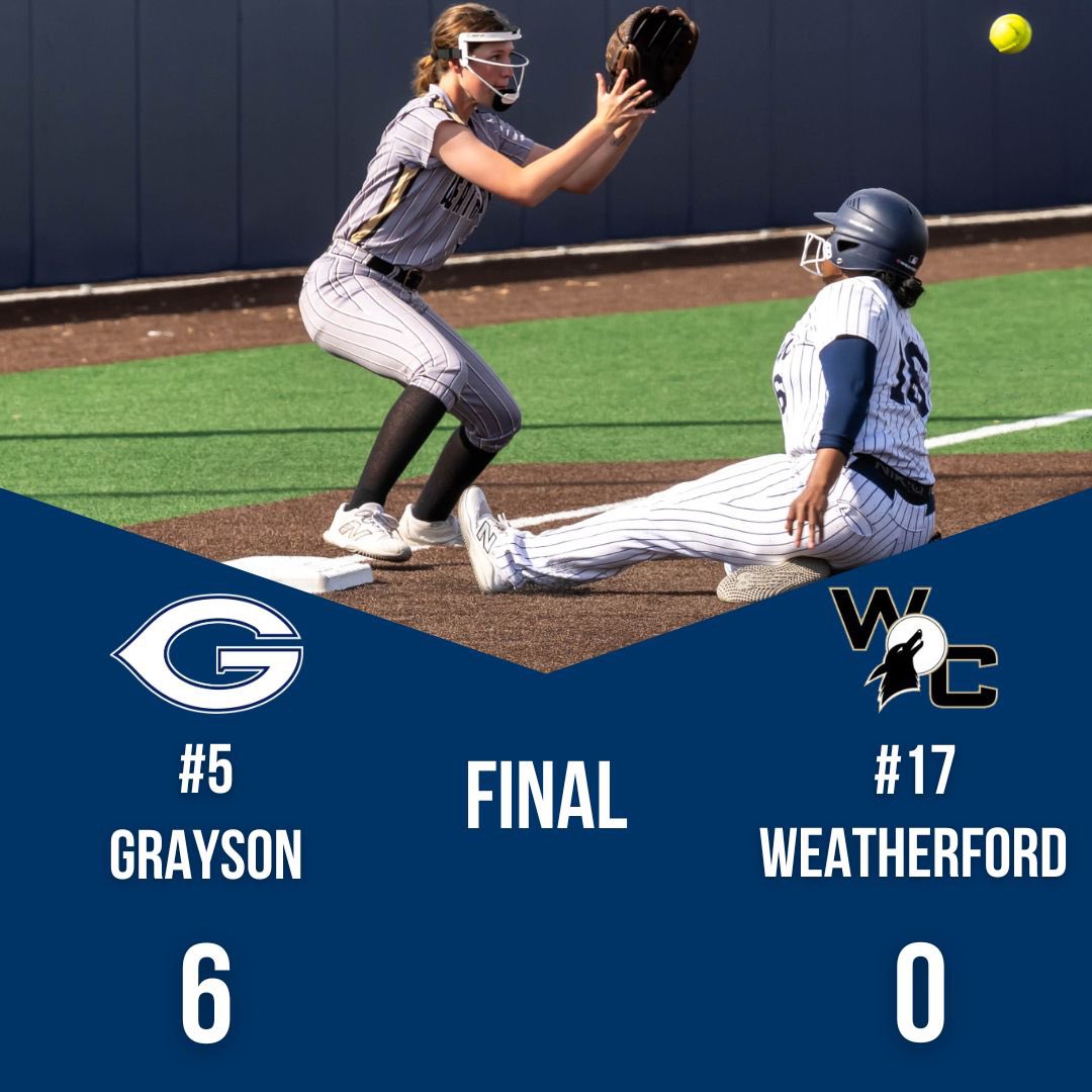 Doubleheader SWEEP! 33-3 on the year! #GWAY 

-Matti Matthews: 2-4, 2B, 2 RBI 
-Layne Reh: 2-2, RBI, BB 
-Aniyah Pequeno: 2 BB, RBI 
-Sophie Jenkins: 2 BB
-Macey Jones: 4 IP, 1 H, 0 ER, 1 K 
-Riley Mays: 3 IP, 1 H, 0 ER, 5 K