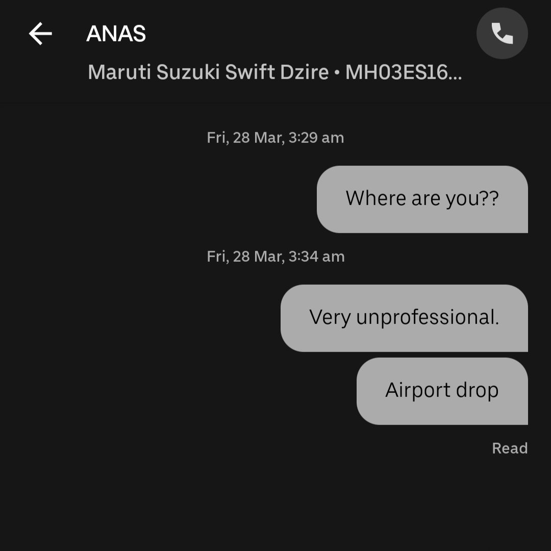 karlylegomes's tweet photo. #UBER  behaving like a political party. Constantly making promises that they cannot keep. Airport dropoff, the driver is nowhere in sight &amp; doesn't answer the phone. Turns out this is the #newnormal with @Uber_India. Unreliable, unprofessional, unable to deliver. #SadState @Uber https://t.co/NE01fBAwQP