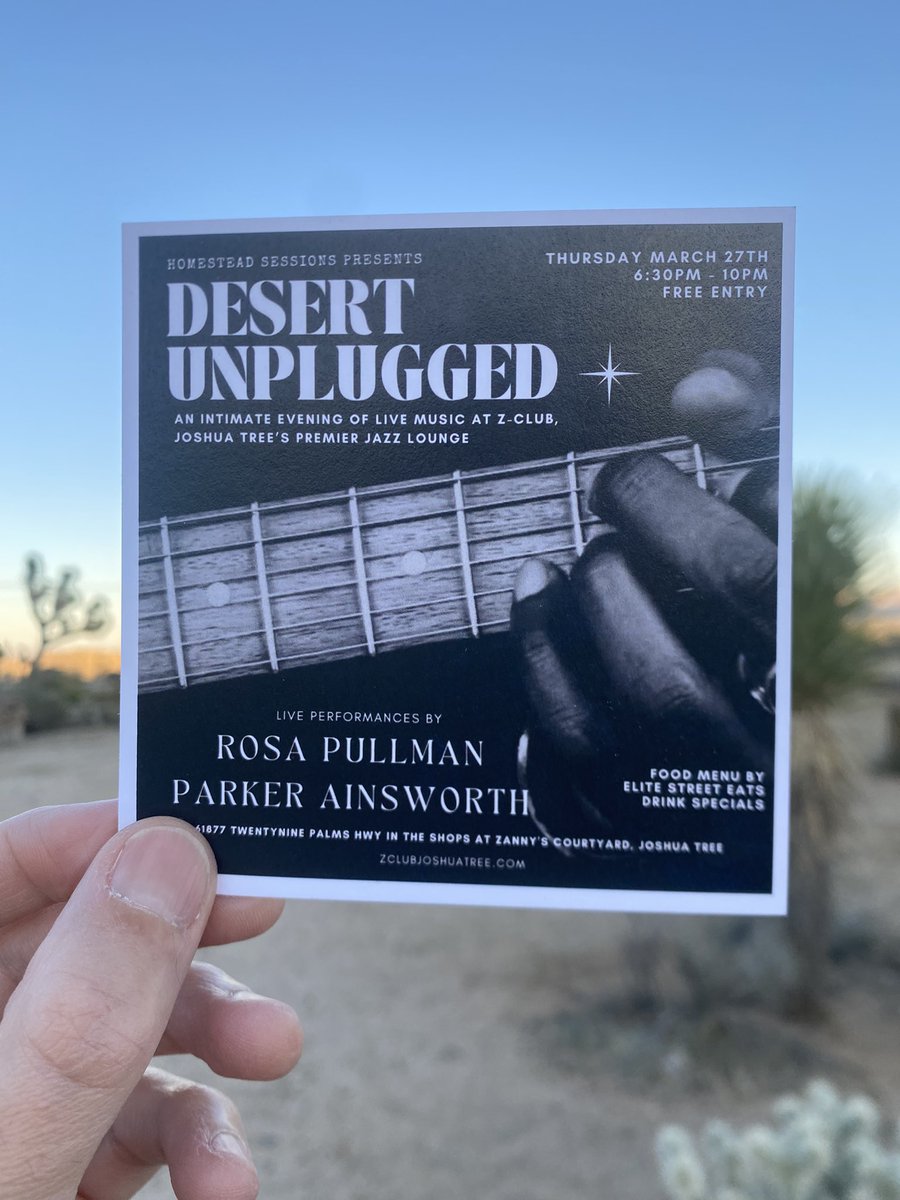 TONIGHT 💎

#DesertUnplugged at Z Club Joshua Tree 🏜️🎙️

come out and play ✌️❤️‍🔥