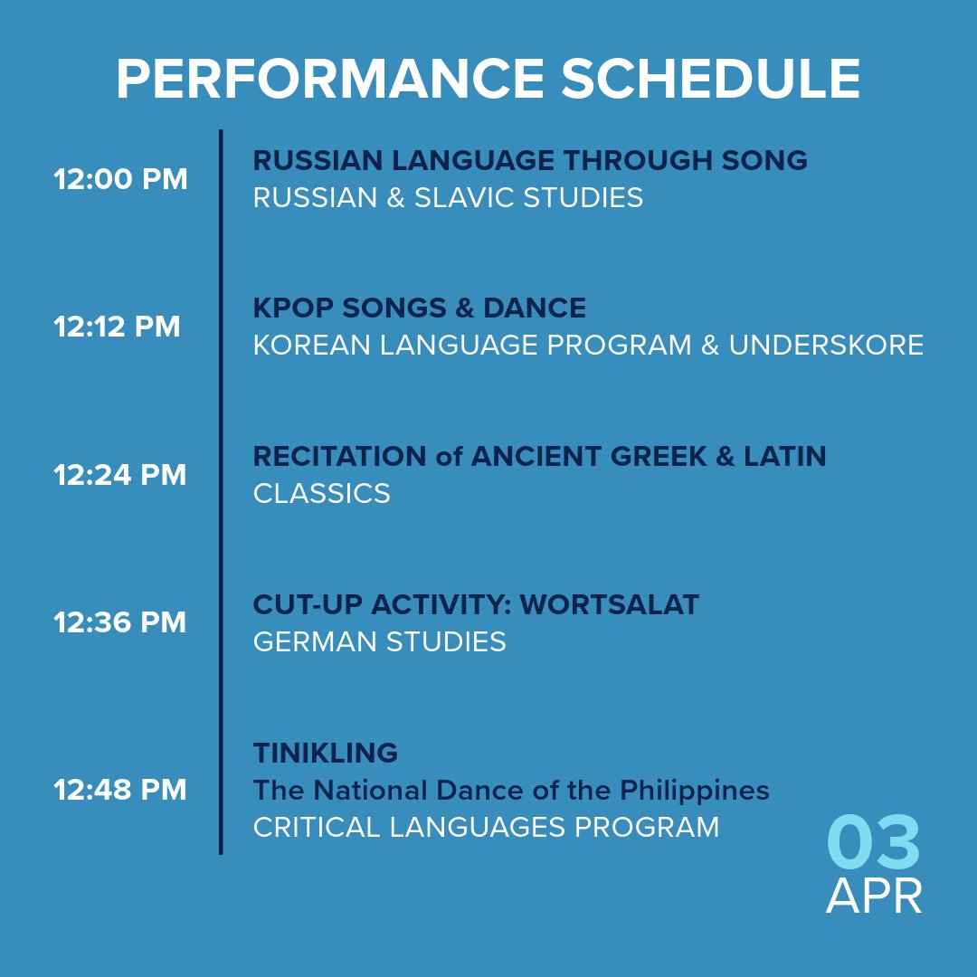 𝗝𝗼𝗶𝗻 𝘂𝘀 𝗳𝗼𝗿 𝘁𝗵𝗲 𝟱𝘁𝗵 𝗔𝗻𝗻𝘂𝗮𝗹 𝗨𝗻𝗶𝘃𝗲𝗿𝘀𝗶𝘁𝘆 𝗼𝗳 𝗔𝗿𝗶𝘇𝗼𝗻𝗮 𝗟𝗮𝗻𝗴𝘂𝗮𝗴𝗲 𝗙𝗮𝗶𝗿 𝗼𝗻 𝗧𝗵𝘂𝗿𝘀𝗱𝗮𝘆, 𝗔𝗽𝗿𝗶𝗹 𝟯𝗿𝗱 𝗳𝗿𝗼𝗺 𝟭𝟭 𝗔𝗠 - 𝟮 𝗣𝗠 𝗼𝗻 𝘁𝗵𝗲 𝗨 𝗼𝗳 𝗔 𝗠𝗮𝗹𝗹!

Stop by the U of A Mall near Old Main and the Student Union