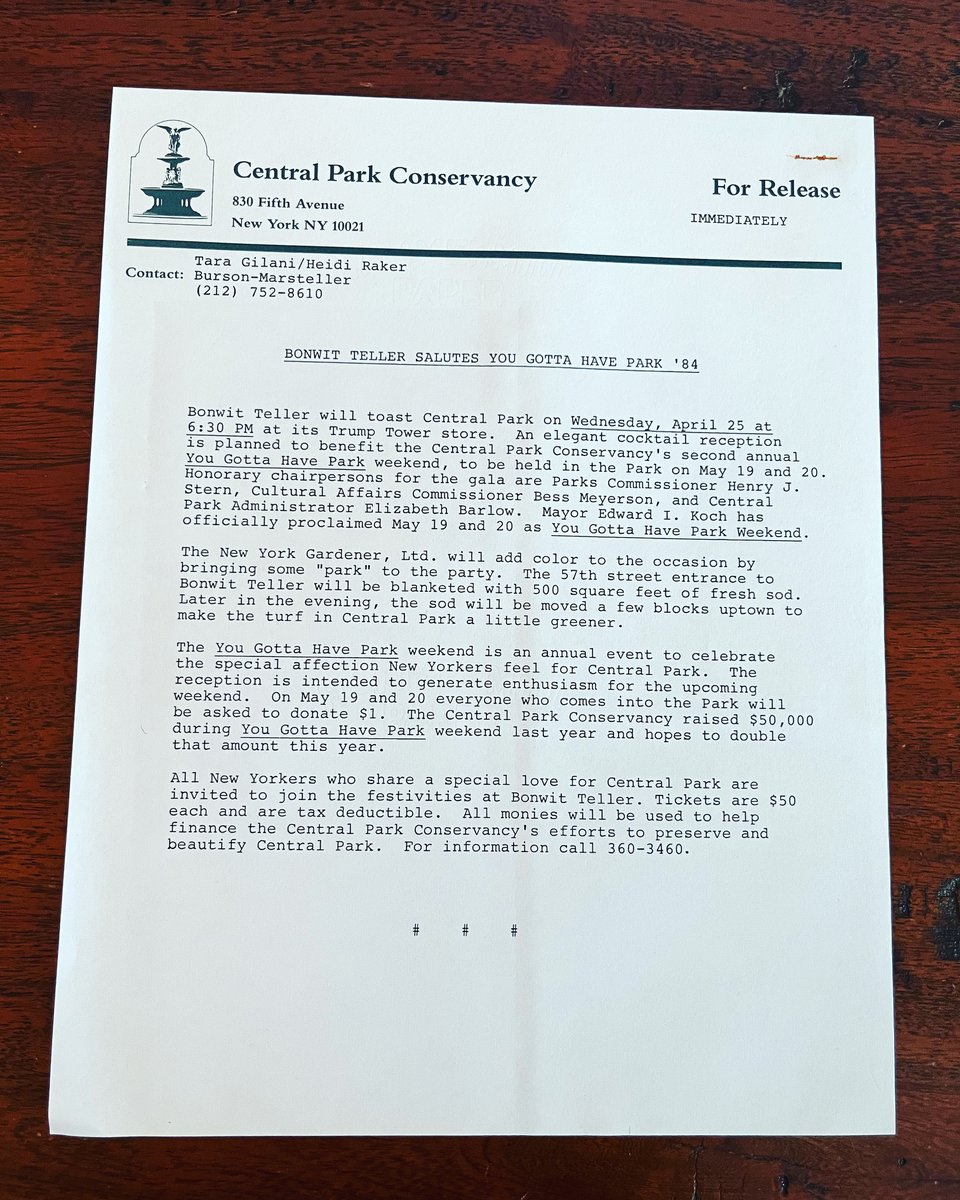 1984!! Divine memories of my PR days in NYC. #bursonmarsteller. #centralpark. #bonwitteller. Be still my beating (native New Yorker) heart!! xxTT