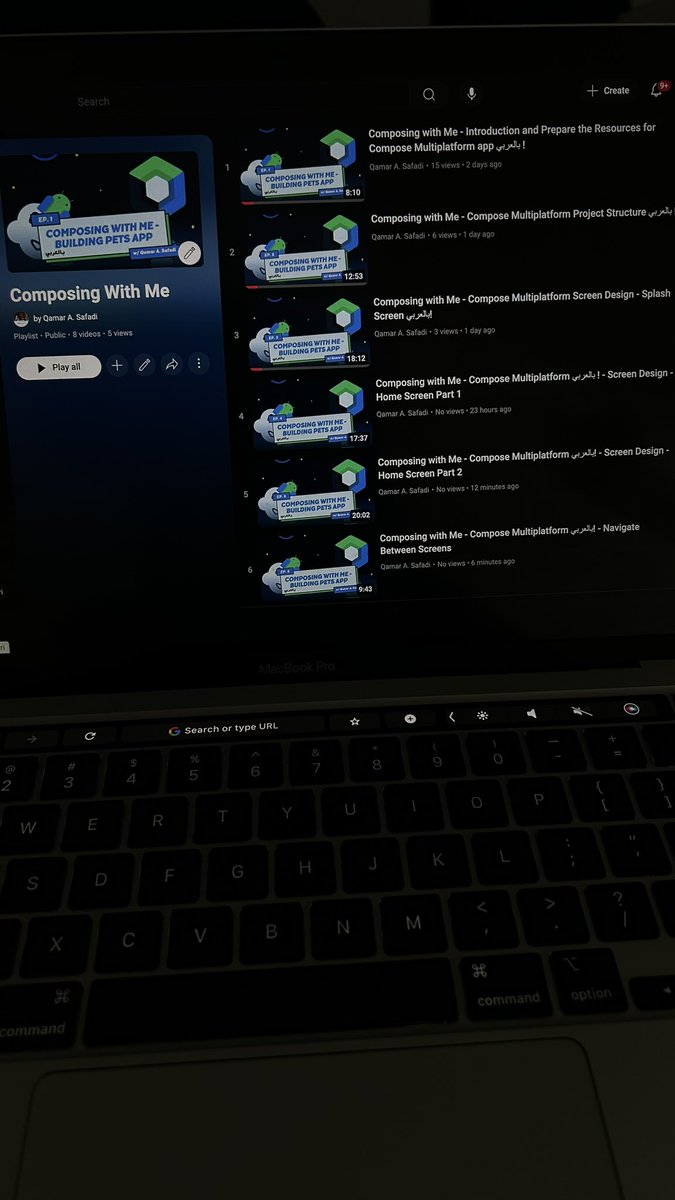 QamarSafadi's tweet photo. صارلي يومين بشتغل على بلاي ليست خاصة في 
Compose multiplatform، رح تكون اول تجربة إلي في اليوتيوب ف أعذروني ع الاخطاء مقدمًا، 

لسا البلاي ليست unlisted محتارة هل أنشرها من الآن او استنى بس اكملها للآخر محتاجة اسمع رايكم 😁! https://t.co/Iw61UrxbpA