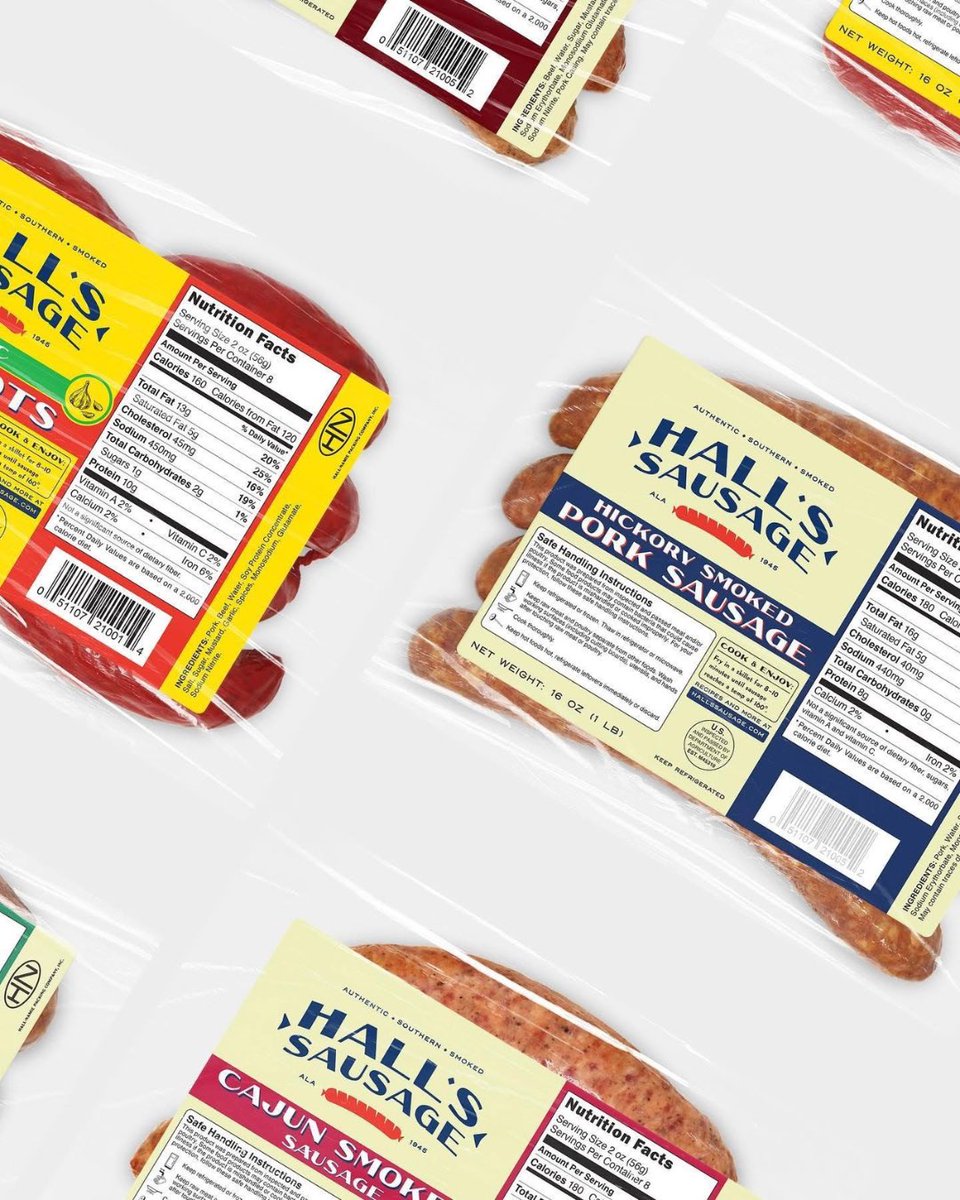 Brand design work for Hall’s Sausage.