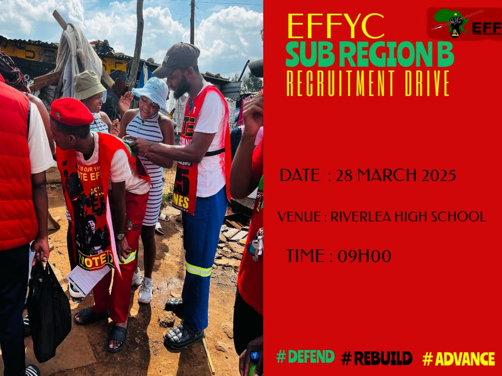 EffycSubRegionB's tweet photo. Ward 68 youth you are invited to a recruitment that follows ❤️💚🖤j https://t.co/hTaJdB9SwT
