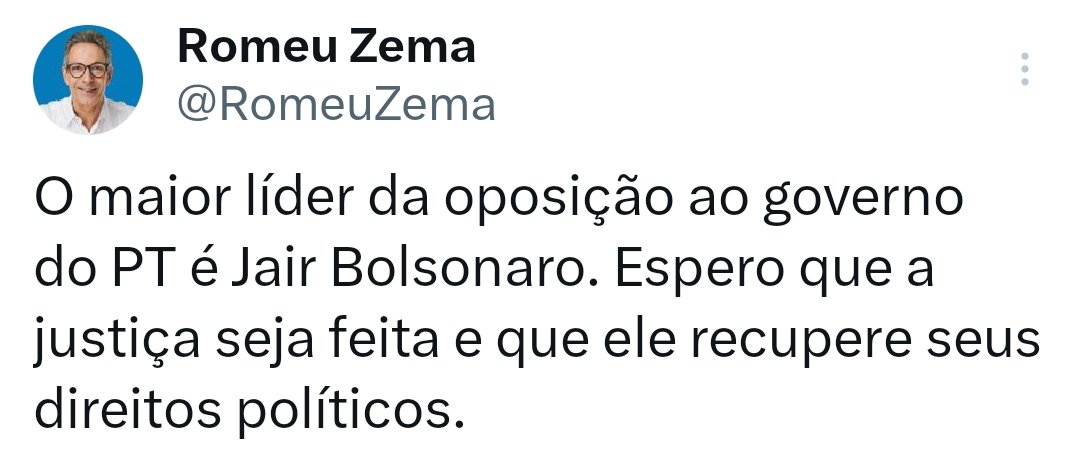 A subserviência de Tarcísio e Zema ao ex-presidente, e agora réu, seja por cálculo político ou por convicção, é vergonhosa.

O PT voltou ao poder por conta de Bolsonaro e aumenta as chances de lá permanecer por posturas oportunistas como essas.