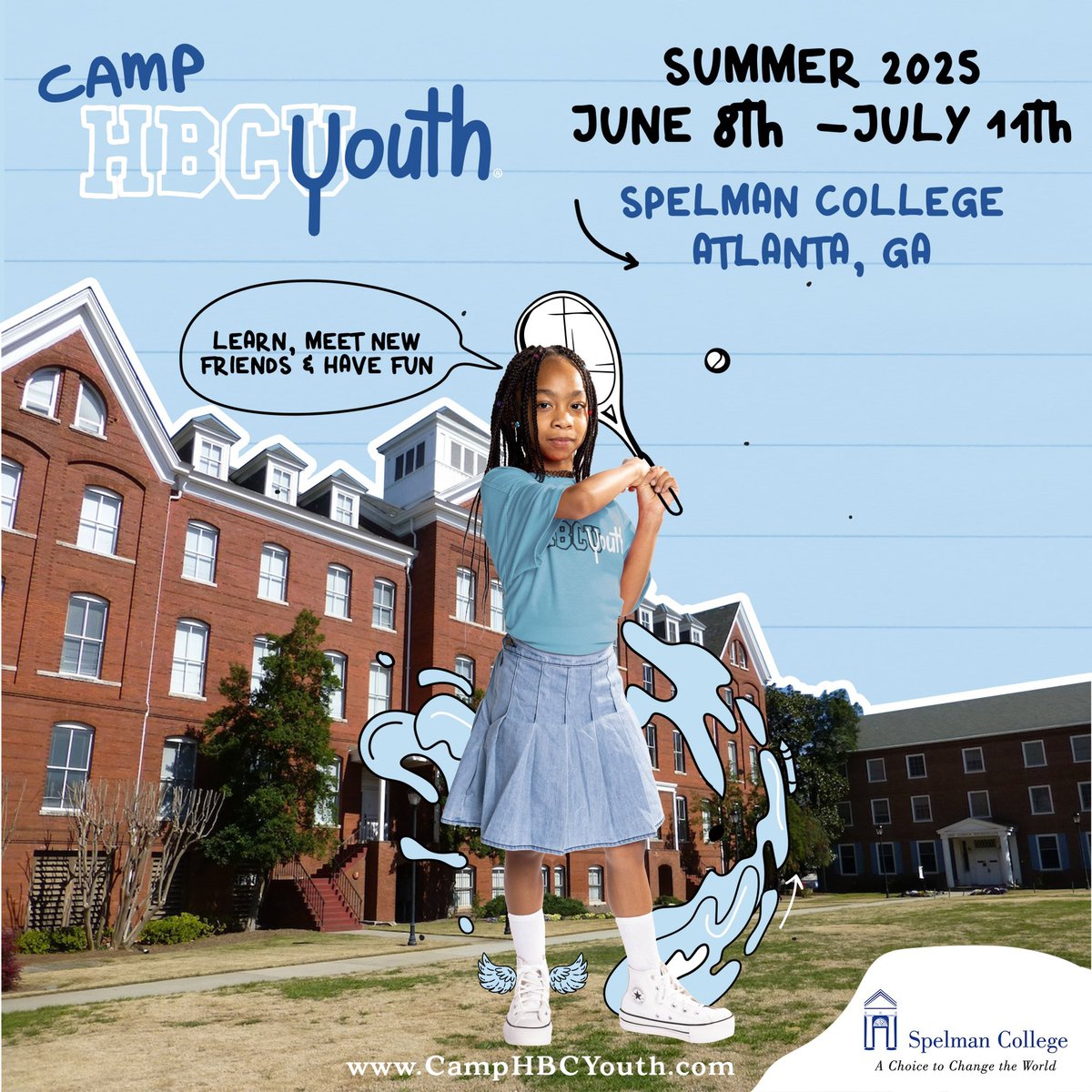 🚨 BIG NEWS! 🚨 Camp HBCYouth is coming to Spelman College this summer! 💙🤍 Young girls will build confidence, leadership, and lifelong connections on Spelman's historic campus. Spots are LIMITED—secure yours now! 🔗 Register today! #SpelmanCollege #CampHBCYouth #FutureLeaders