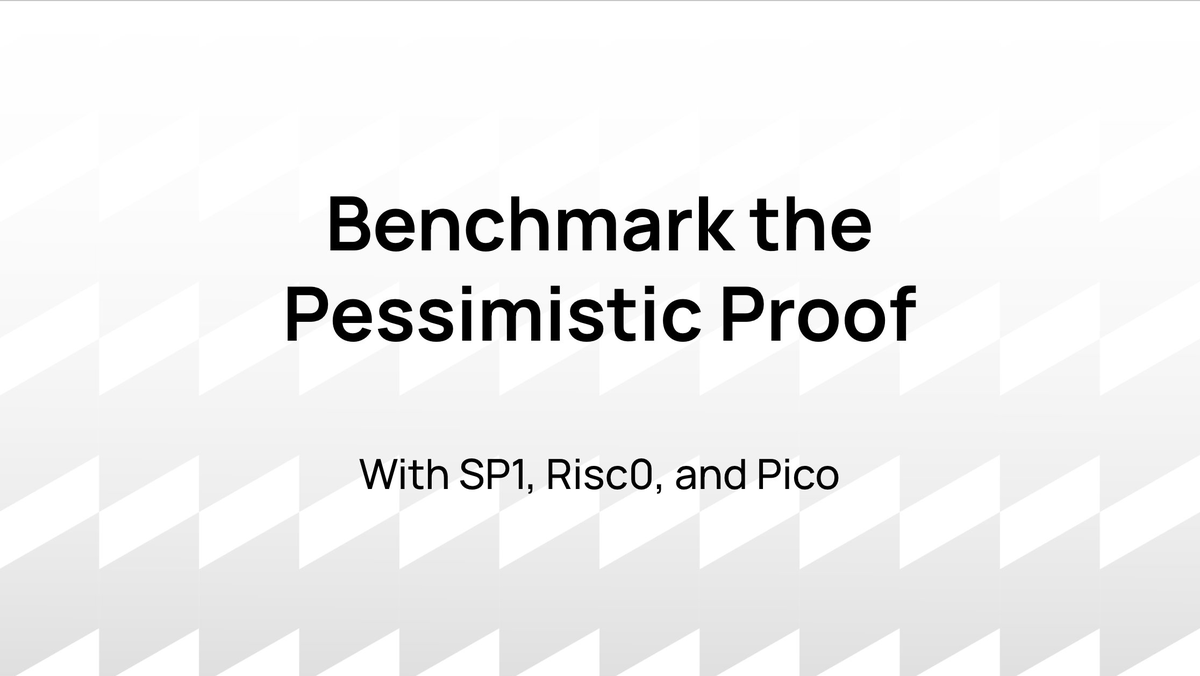 #zkVMs need a benchmark challenge like #ARC_AGI is for #AI.

Today, we're launching exactly that, this will serve as one of the core task for zkVM benchmarks in the future:

Pessimistic Proof — a real-world zk workload used in <a href="/Agglayer/">Agglayer</a>, now benchmarked across zkVMs, featuring