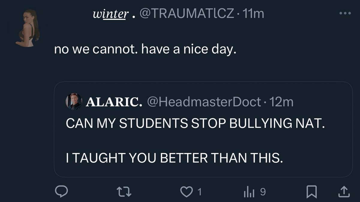 Correct_School's tweet photo. welcome to the salvatore school where we love to bully natasha and adrian. https://t.co/ksVj3GGSQZ