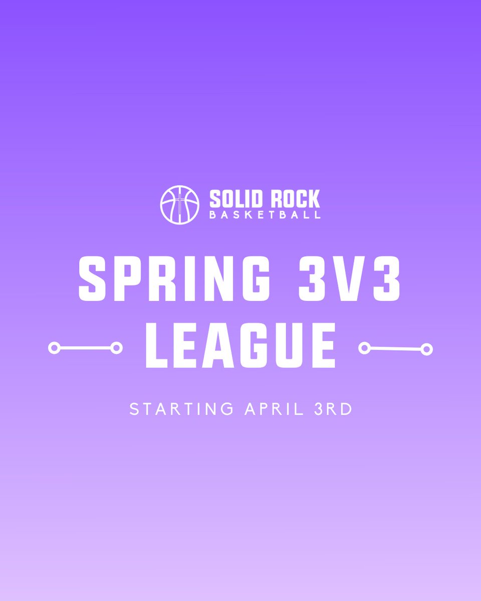solidrockbball's tweet photo. Is your player looking to work on their game? Join our Spring 3v3 League starting April 3rd!

 🏀Team Sign-Up
🏀2nd-8th grade players
🏀8 Game Guarantee

Register your team today at https://t.co/szkUD58xCH. https://t.co/bhtWJndWT2