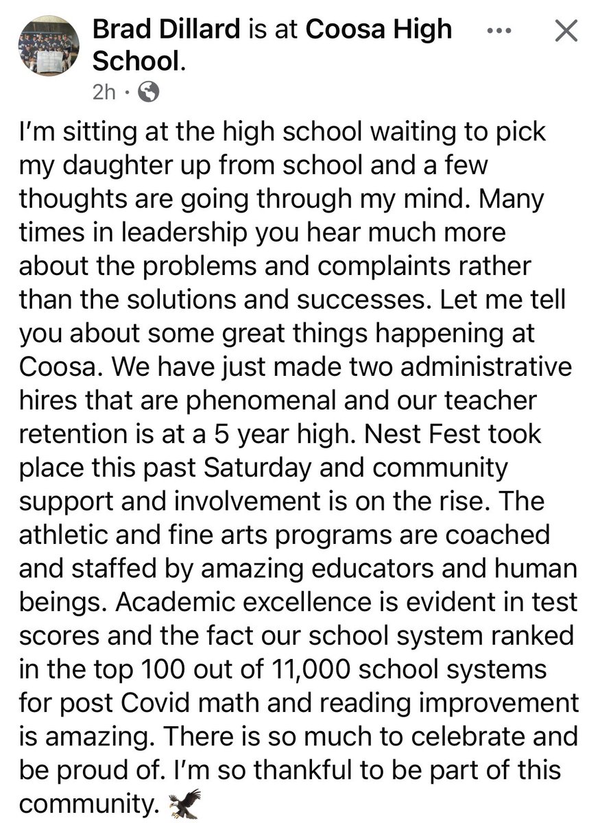 Kristen Martin (@kmartin_00) on Twitter photo Parent, assistant coach, LSGT member, FCA volunteer, lunch duty volunteer (seriously!!)….you name it, <a href="/brad_dillard/">Brad Dillard</a> has done it for us. Thankful to always have him in our corner and especially thankful to have his influence as a constant presence in our #CoosaCommunity! 🦅🤍🩶🖤 Parent, assistant coach, LSGT member, FCA volunteer, lunch duty volunteer (seriously!!)….you name it, <a href="/brad_dillard/">Brad Dillard</a> has done it for us. Thankful to always have him in our corner and especially thankful to have his influence as a constant presence in our #CoosaCommunity! 🦅🤍🩶🖤