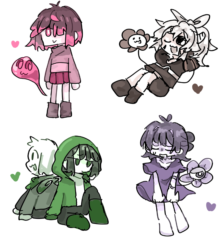 Yu410_IloveYu's tweet photo. 💜💚🤎 🩷
#undertaleAU #glitchtale #chocotale #horrortale #storyshift https://t.co/qunTFlE9uf