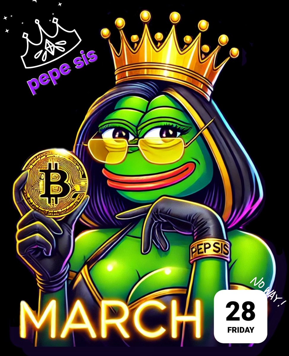 pepe_sis's tweet photo. 🚀 The Wait is Over! #PepeSis Listing at 9:30 UTC! 🔥
📢 A new chapter begins

Pepe Sis is officially hitting the market!🚀

📈 Will this be the next big pump? 👀

💰 Eyes on the charts, hands on the bags—something BIG is coming!💥
#PepeSis #PEPE #MemeCoin #Launchpool #Memecoin https://t.co/DbULDPxxFb