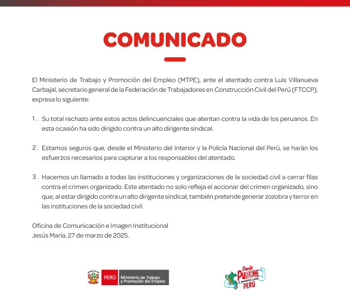 Ministerio de Trabajo y Promoción del Empleo tweet media