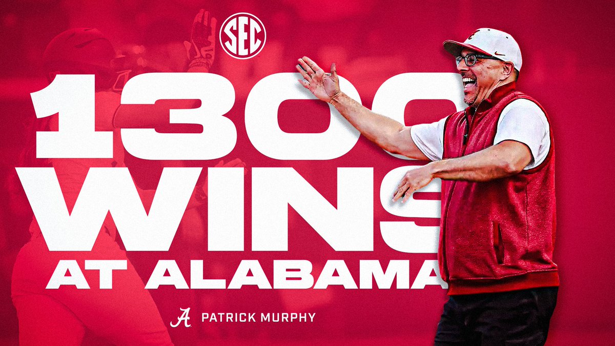Southeastern Conference (@sec) on Twitter photo Murphy Magic: Let's take a trip down memory lane as Patrick Murphy reaches 1,300 wins at the helm of <a href="/AlabamaSB/">Alabama Softball</a> β¬οΈ
β³ secsports.social/murphy1300
#SECSB x #ItJustMeansMore Murphy Magic: Let's take a trip down memory lane as Patrick Murphy reaches 1,300 wins at the helm of <a href="/AlabamaSB/">Alabama Softball</a> β¬οΈ
β³ secsports.social/murphy1300
#SECSB x #ItJustMeansMore