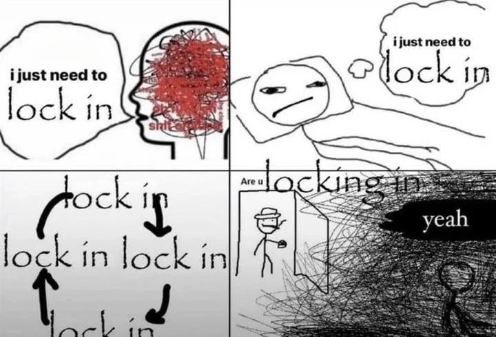 "Lock in"
"Time to focus"
"Make sure you're paying attention!"

It's all bollocks.

Honestly, you just buy an uptrending market. 

The less time you spend at a screen, the better you'll perform. You don't need to lock in, you don't need to focus up, it's all just bait in shit