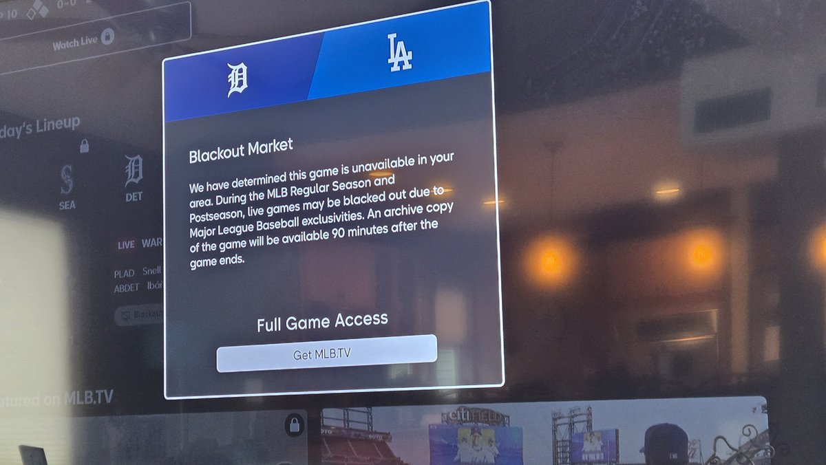 Paid 149.99 for a year of <a href="/MLB/">MLB</a> to "not miss any of the action"... and THIS... on #OpeningDay    in Portland, Oregon. Not very happy.