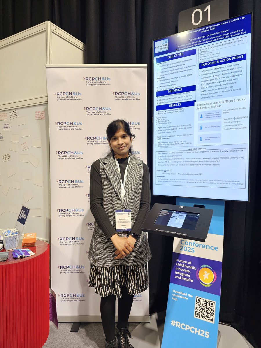AnithaFatima's tweet photo. #RCPCH25 Day 2
#BACCH
#SABPNHS
Proud to present my work on ADHD. Memorable day at the Conference 🎊🎉 https://t.co/1BXvJkmdgQ