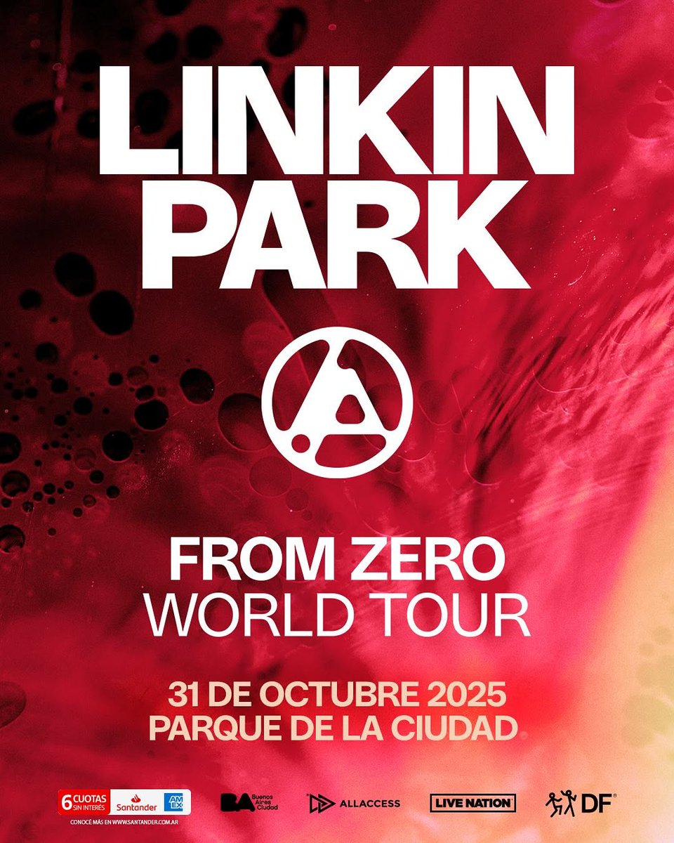 LinkinParkArg's tweet photo. ¡LINKIN PARK VUELVE A BUENOS AIRES 🔥
📍 Lugar: Parque de la Ciudad, Buenos Aires, Argentina 🇦🇷
🗓️ Fecha: 31 de Octubre de 2025
🎟️ Entradas a la venta por: All Access 💻
🗓️ Preventa Santander AMEX: 1 de abril, 10am
🌍 Venta general: 3 de abril, 10:00 hs

 GRACIAS @dfallaccess ! https://t.co/O1usU5h1jL
