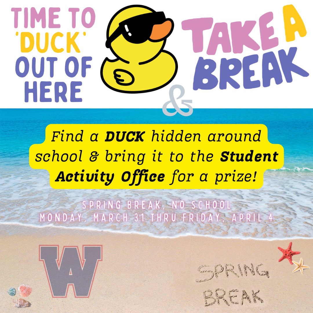 Happening all day FRIDAY!! Who’s ready for Spring Break?!?!