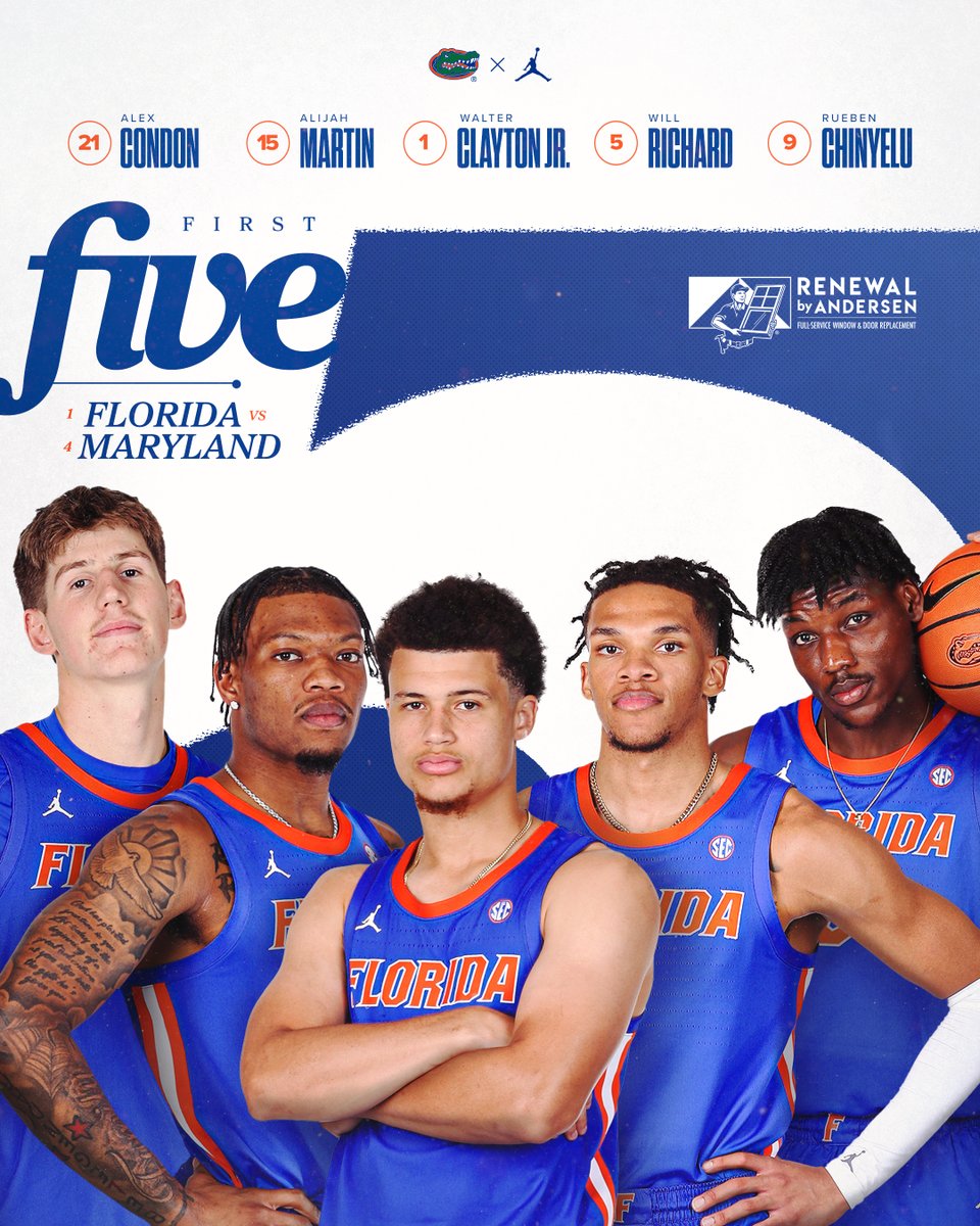 GatorsMBK's tweet photo. regional semifinal first five 

#GoGators | @RbAFlorida https://t.co/TdBTDTFjid