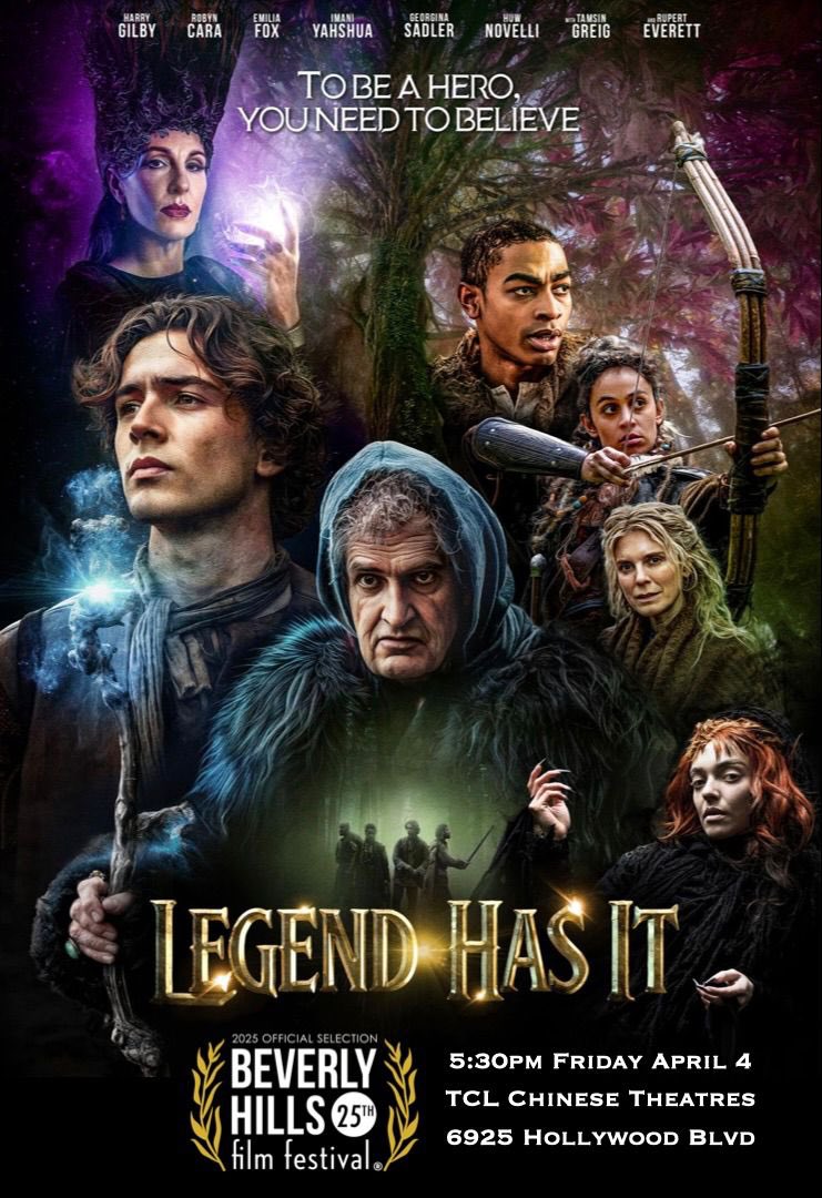 RobTheWeston's tweet image. Delighted to announce our movie Legend Has It will have its world premiere @ 530pm PT April 4th @ChineseTheatres as part of the 25th @thebhfilmfest #ruperteverett #tamsingreig #georginasadler #huwnovelli Join us there!