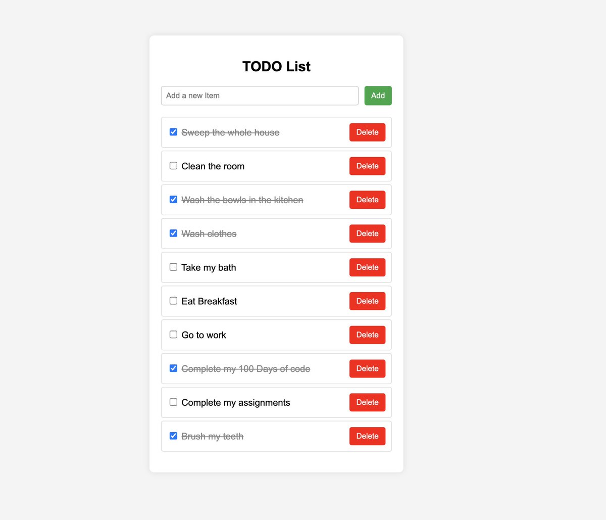 ObaaYaa_Dora's tweet photo. Day 54-60 of my #100DaysOfCode @stechie_school
Learning web dev with my mentor @CozyBrian_ !

Challenge: Build a Todo List app
Features: Add, delete, and mark tasks as complete.

I learnt a-lot working on this project.
Mentorship FTW! 💻
@kwesi_dadson @LotusesK @BREMANG12 https://t.co/0KSyYyiL2J