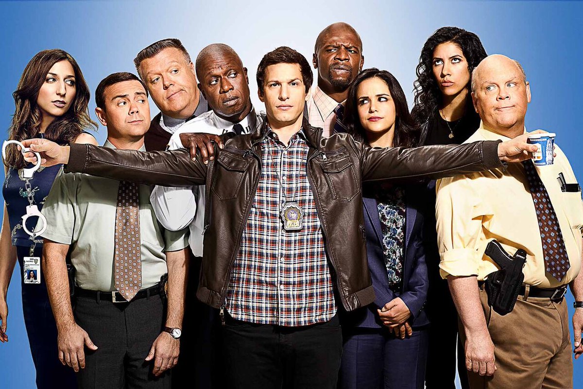 KatSlashum's tweet photo. It's the 5th time I've watched this series  but definitly one of my all time fav live action comedies. Go NINE NINE!!! The entire cast is wonderful I love every actor but I gotta pay my respects to the late #andrebraugher You are missed. 💜 #brooklynninenine https://t.co/QNzWA4LjIp