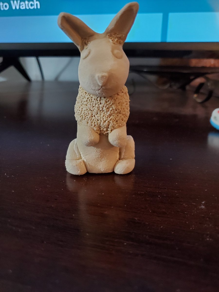 BlueGoblinCraft's tweet photo. I forgot to post Wednesday Night. I'm Sorry. Who's ready for the Easter bunny though? #kawaii #learning #twitchstreamer #twitch #cute #clay #sculptureart #airdryclayart #easter #easterbunny #bunnylove https://t.co/PYNXnrQTVh