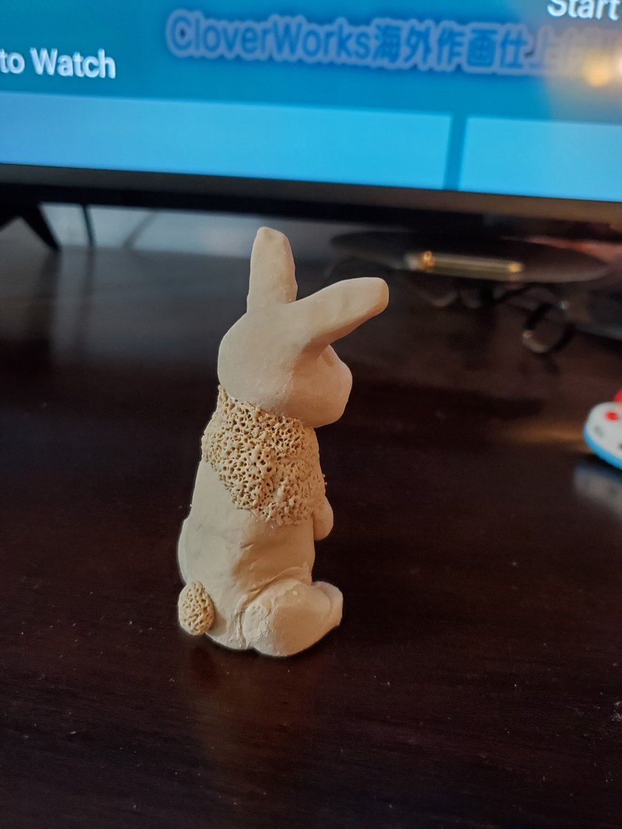 BlueGoblinCraft's tweet photo. I forgot to post Wednesday Night. I'm Sorry. Who's ready for the Easter bunny though? #kawaii #learning #twitchstreamer #twitch #cute #clay #sculptureart #airdryclayart #easter #easterbunny #bunnylove https://t.co/PYNXnrQTVh