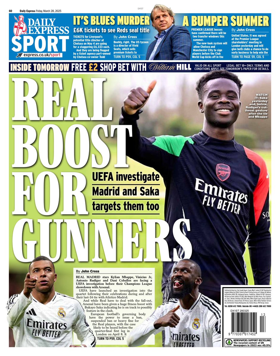 cfbcity_'s tweet photo. Friday 28th March 2025
UK national newspaper back pages #Sport #BackPages #tomorrowspaperstoday https://t.co/MxdbukNPcT